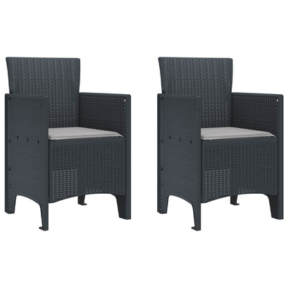 Zahradní Křeslo 2 Pcs Antracit 53 X 49 X 85 Cm Polypropylen