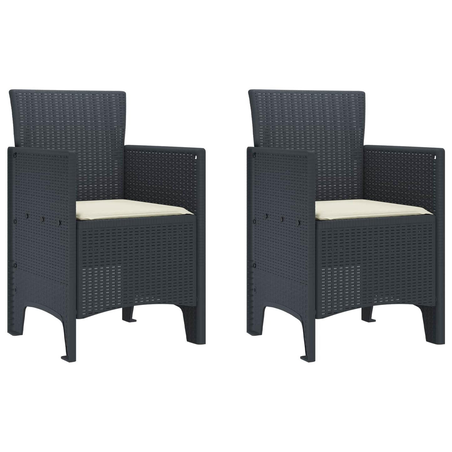 Zahradní Křeslo 2 Pcs Antracit 53 X 49 X 85 Cm Polypropylen