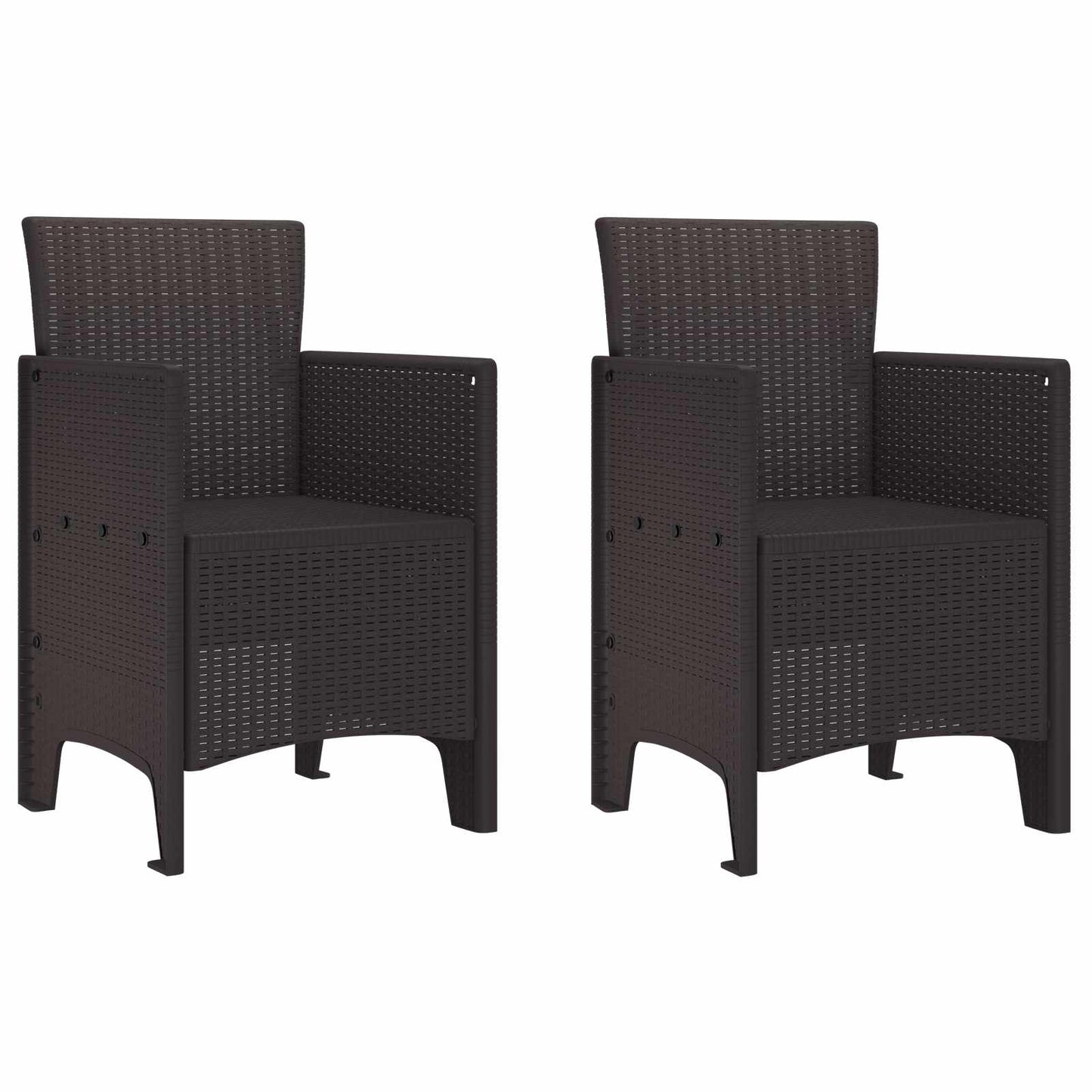 Zahradní Křeslo 2 Pcs Hnědá 53 X 49 X 85 Cm Polypropylen