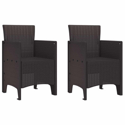 Zahradní Křeslo 2 Pcs Hnědá 53 X 49 X 85 Cm Polypropylen
