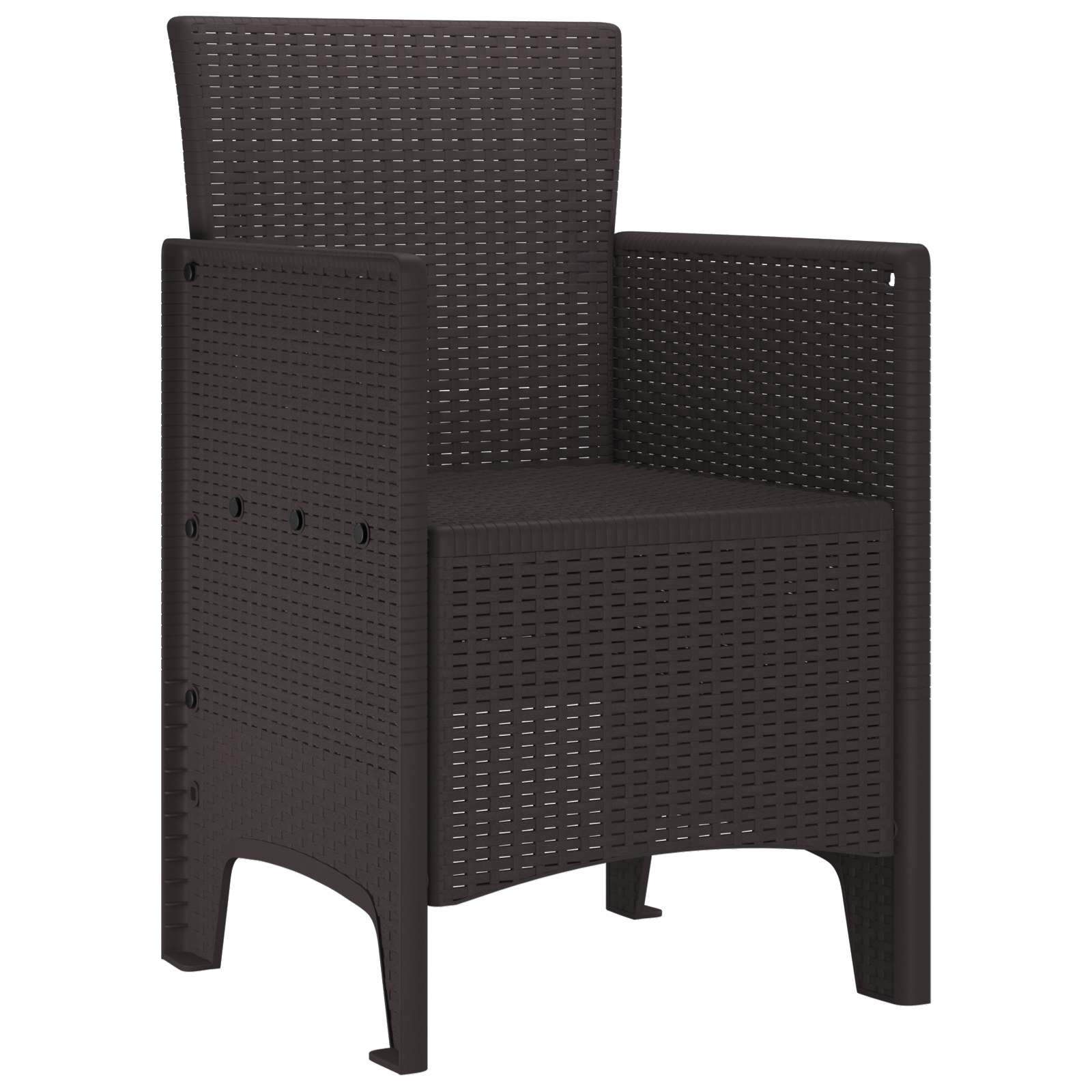 Zahradní Křeslo 2 Pcs Hnědá 53 X 49 X 85 Cm Polypropylen