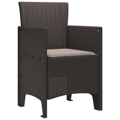 Zahradní Křeslo 2 Pcs Hnědá 53 X 49 X 85 Cm Polypropylen