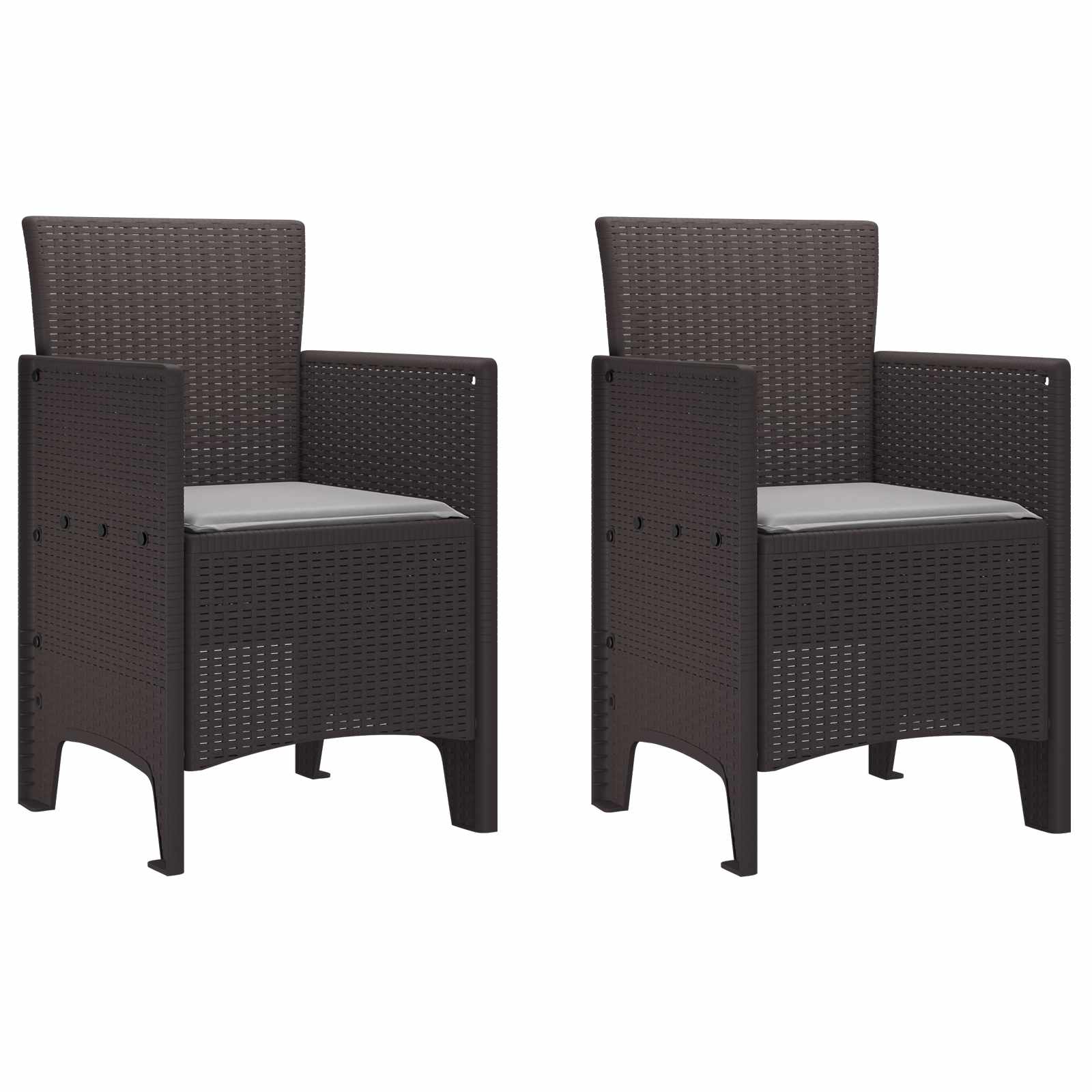 Zahradní Křeslo 2 Pcs Hnědá Polypropylen