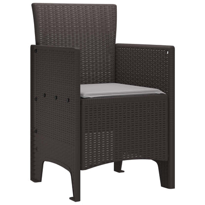 Zahradní Křeslo 2 Pcs Hnědá Polypropylen
