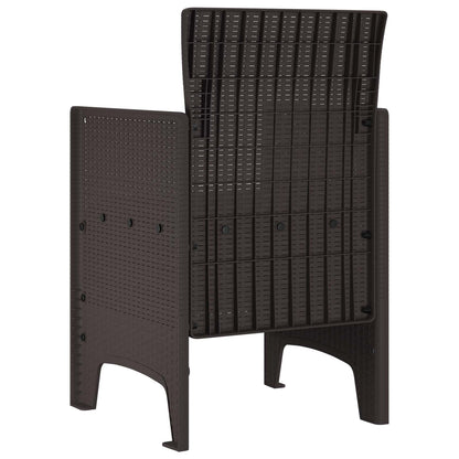 Zahradní Křeslo 2 Pcs Hnědá 53 X 49 X 85 Cm Polypropylen