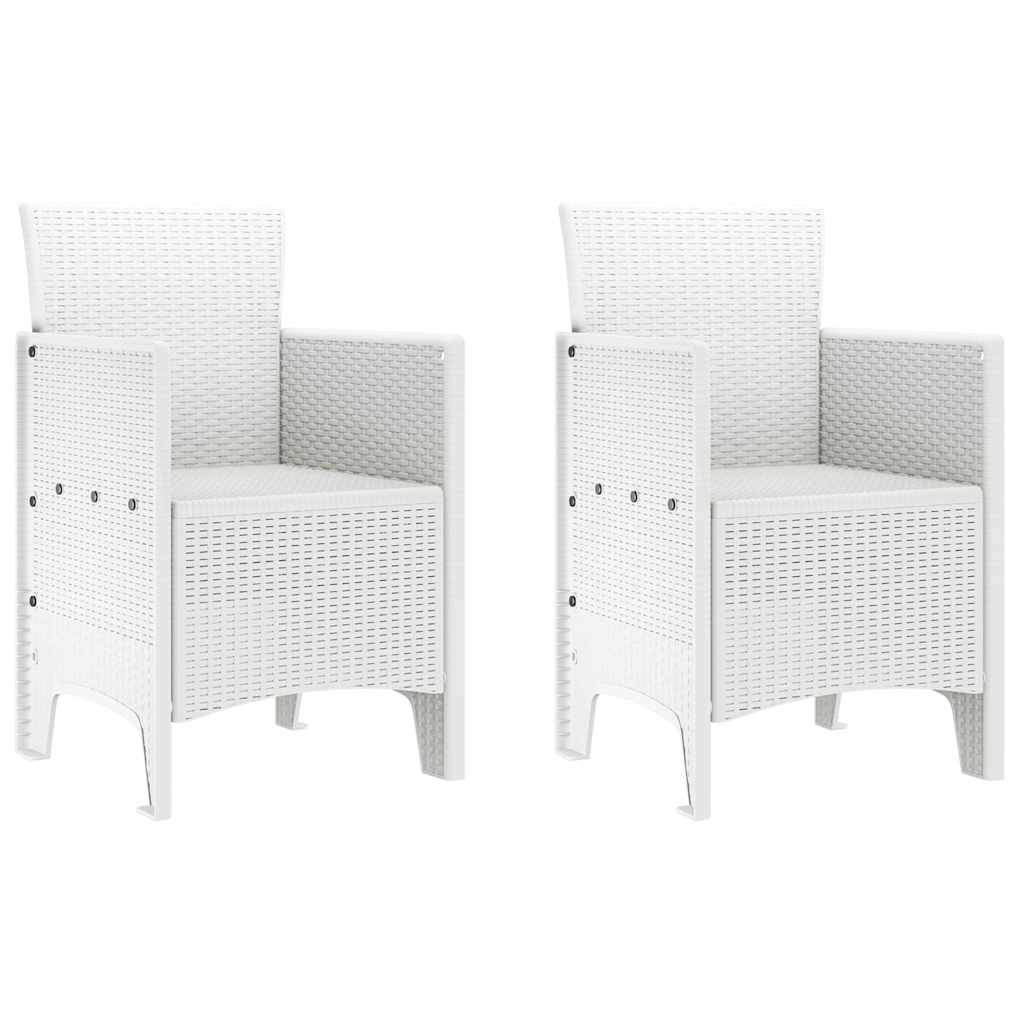 Zahradní Křeslo 2 Pcs Bílá 53 X 49 X 85 Cm Polypropylen