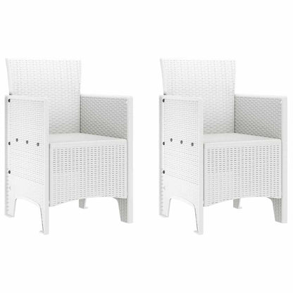 Zahradní Křeslo 2 Pcs Bílá 53 X 49 X 85 Cm Polypropylen