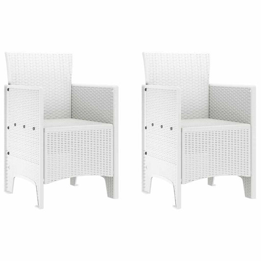 Zahradní Křeslo 2 Pcs Bílá 53 X 49 X 85 Cm Polypropylen