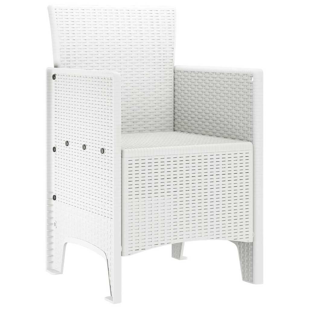Zahradní Křeslo 2 Pcs Bílá 53 X 49 X 85 Cm Polypropylen