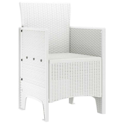 Zahradní Křeslo 2 Pcs Bílá 53 X 49 X 85 Cm Polypropylen