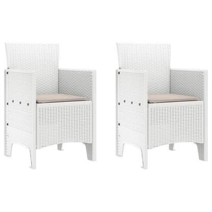 Zahradní Křeslo 2 Pcs Bílá 53 X 49 X 85 Cm Polypropylen