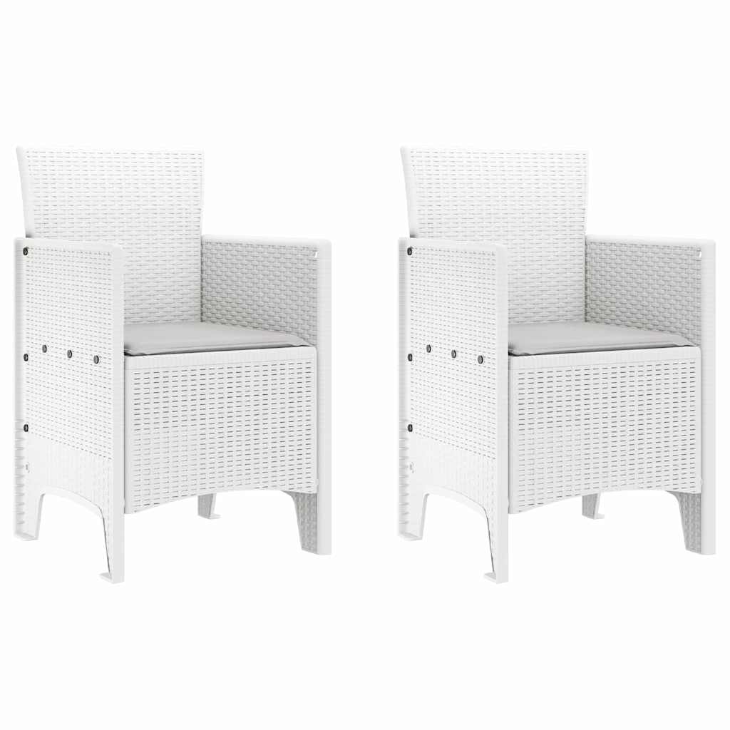 Zahradní Křeslo 2 Pcs Bílá 53 X 49 X 85 Cm Polypropylen