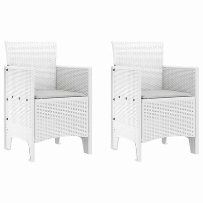 Zahradní Křeslo 2 Pcs Bílá 53 X 49 X 85 Cm Polypropylen