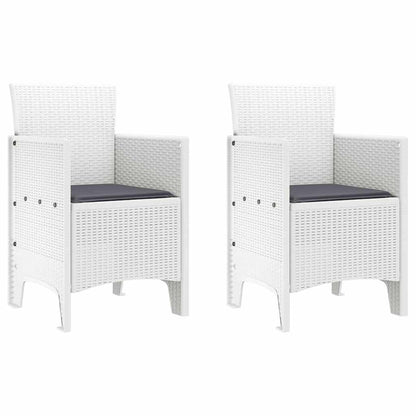 Zahradní Křeslo 2 Pcs Bílá 53 X 49 X 85 Cm Polypropylen