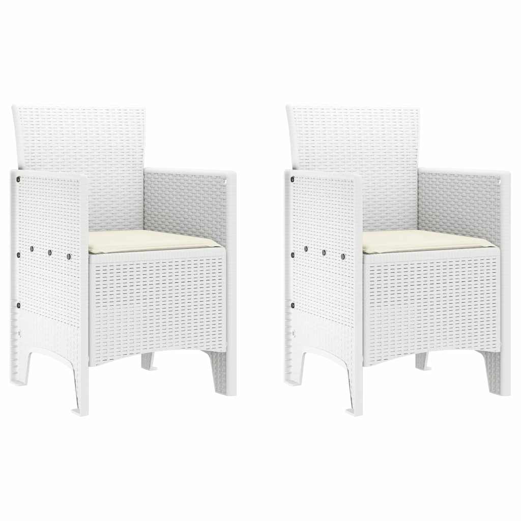 Zahradní Křeslo 2 Pcs Bílá 53 X 49 X 85 Cm Polypropylen