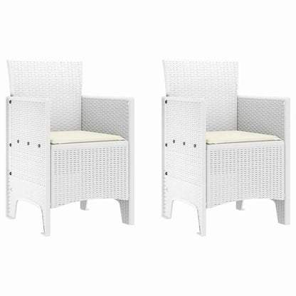 Zahradní Křeslo 2 Pcs Bílá 53 X 49 X 85 Cm Polypropylen