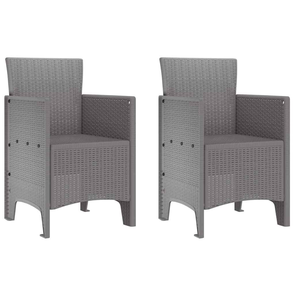 Zahradní Křeslo 2 Pcs Světle Šedá 53 X 49 X 85 Cm Polypropylen