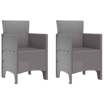 Zahradní Křeslo 2 Pcs Světle Šedá 53 X 49 X 85 Cm Polypropylen