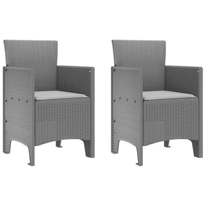 Zahradní Křeslo 2 Pcs Světle Šedá 53 X 49 X 85 Cm Polypropylen