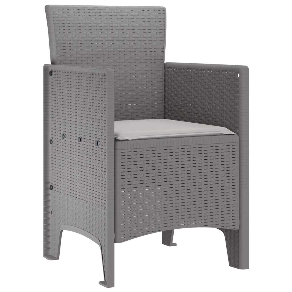 Zahradní Křeslo 2 Pcs Světle Šedá 53 X 49 X 85 Cm Polypropylen