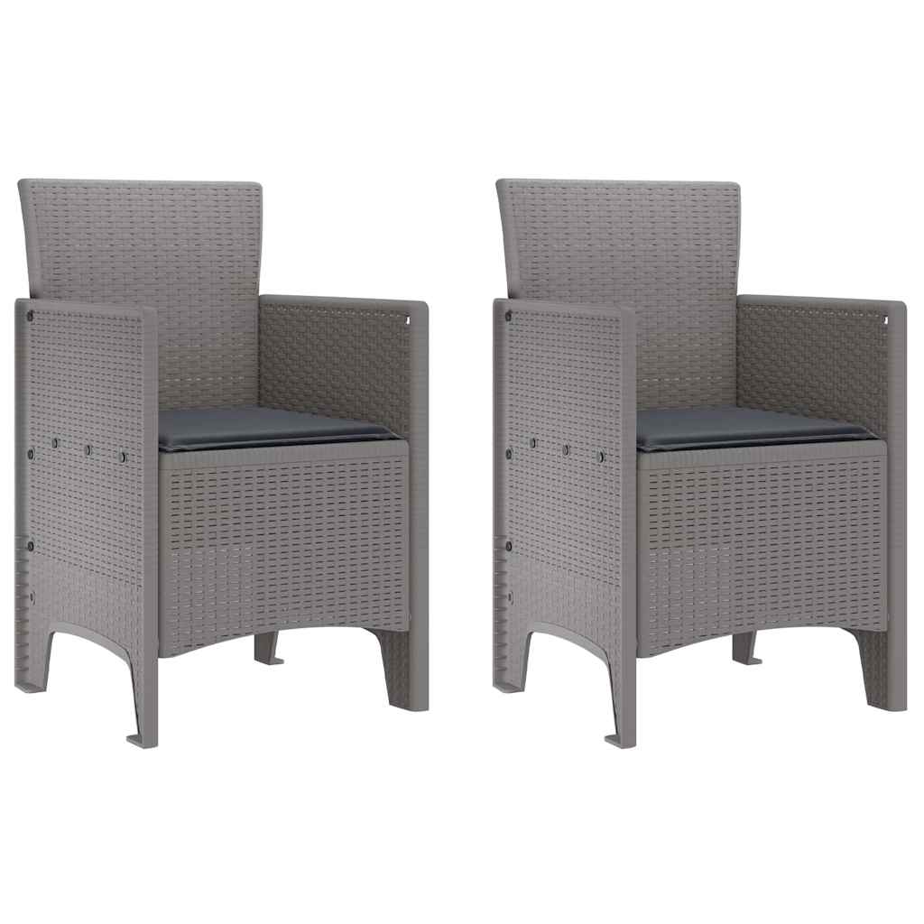 Zahradní Křeslo 2 Pcs Světle Šedá 53 X 49 X 85 Cm Polypropylen