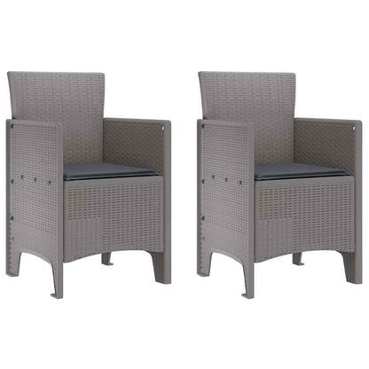 Zahradní Křeslo 2 Pcs Světle Šedá 53 X 49 X 85 Cm Polypropylen
