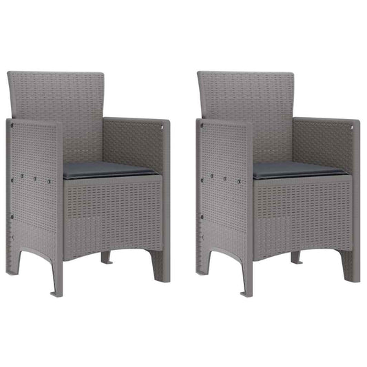 Zahradní Křeslo 2 Pcs Světle Šedá 53 X 49 X 85 Cm Polypropylen