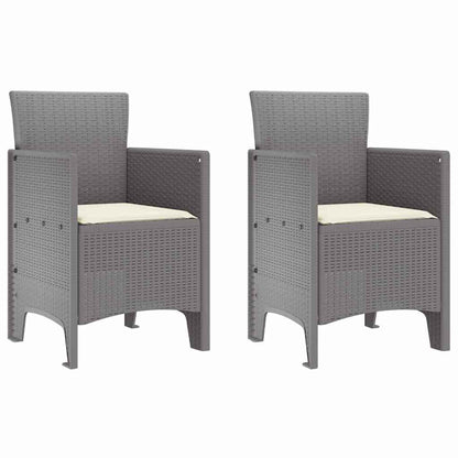 Zahradní Křeslo 2 Pcs Světle Šedá 53 X 49 X 85 Cm Polypropylen