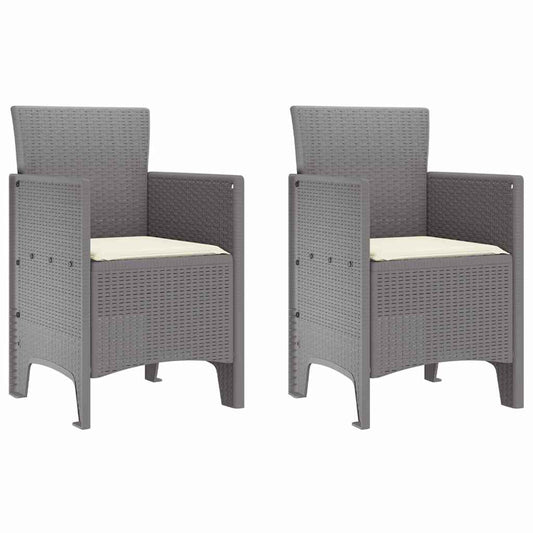 Zahradní Křeslo 2 Pcs Světle Šedá 53 X 49 X 85 Cm Polypropylen