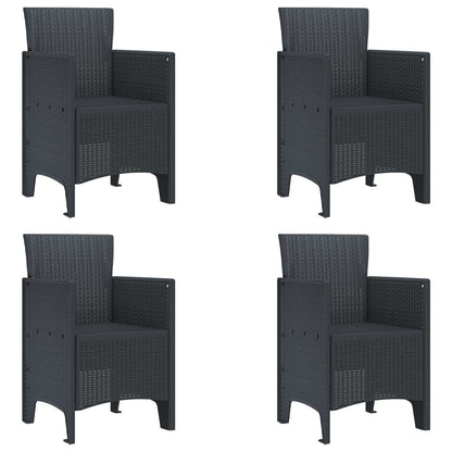 Zahradní Křeslo 4 Pcs Antracit 53 X 49 X 85 Cm Polypropylen