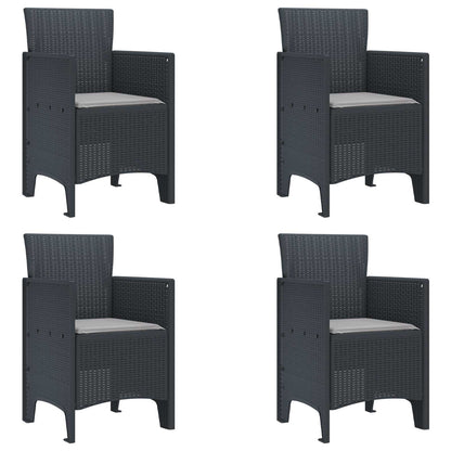 Zahradní Křeslo 4 Pcs Antracit 53 X 49 X 85 Cm Polypropylen