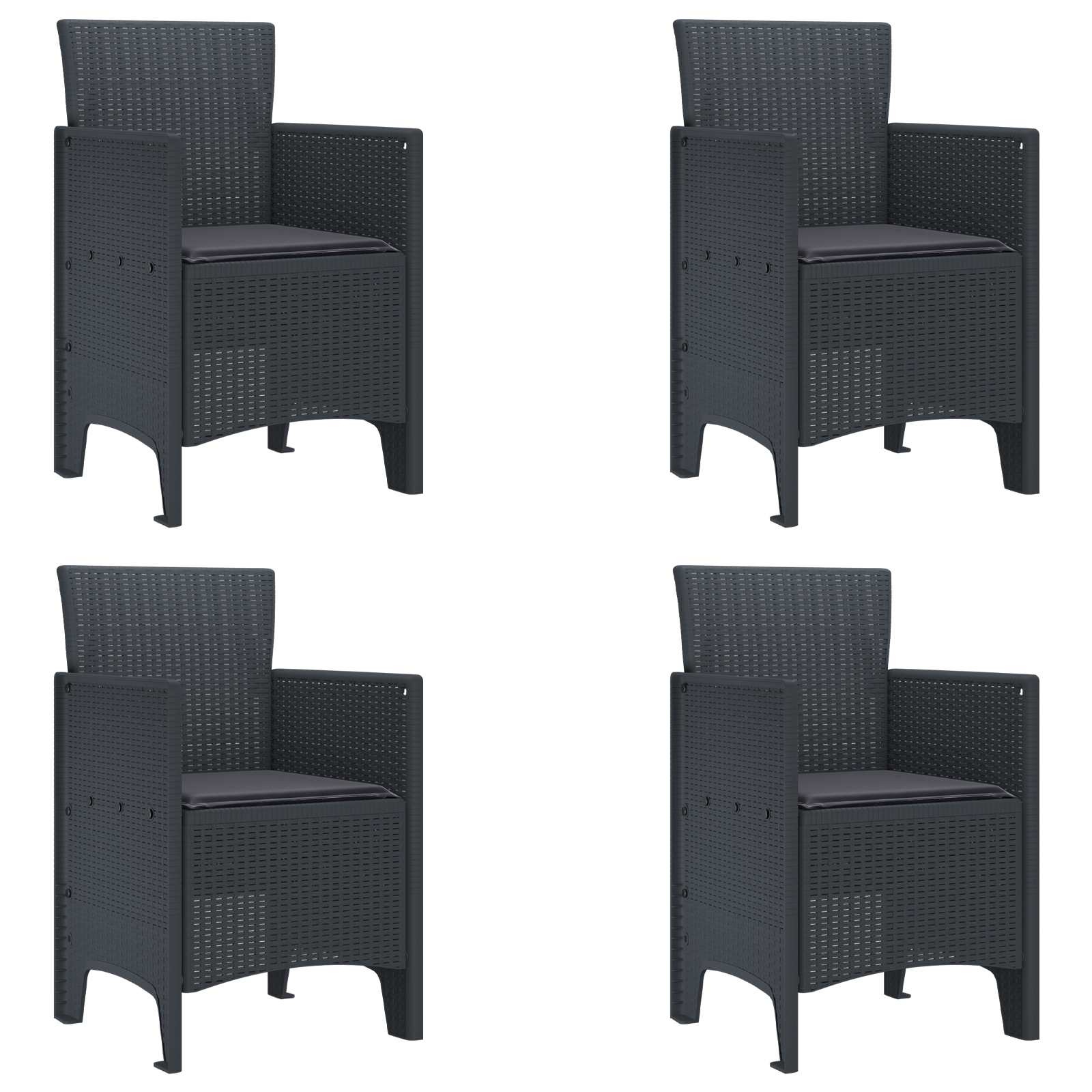 Zahradní Křeslo 4 Pcs Antracit 53 X 49 X 85 Cm Polypropylen