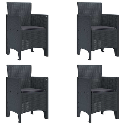 Zahradní Křeslo 4 Pcs Antracit 53 X 49 X 85 Cm Polypropylen