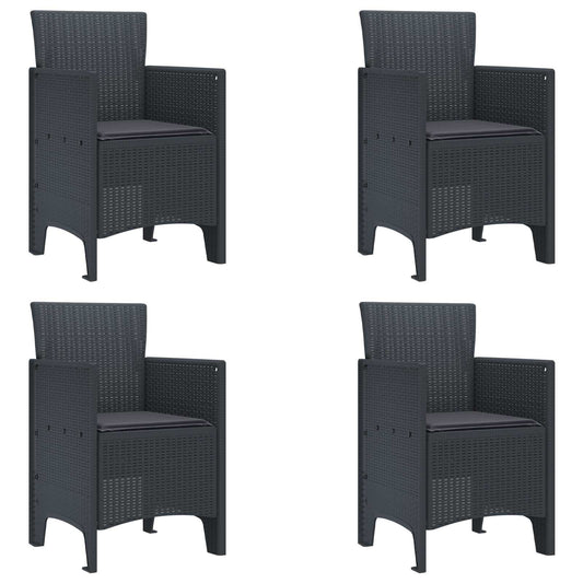 Zahradní Křeslo 4 Pcs Antracit 53 X 49 X 85 Cm Polypropylen