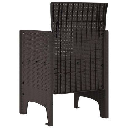 Zahradní Křeslo 4 Pcs Hnědá 53 X 49 X 85 Cm Polypropylen