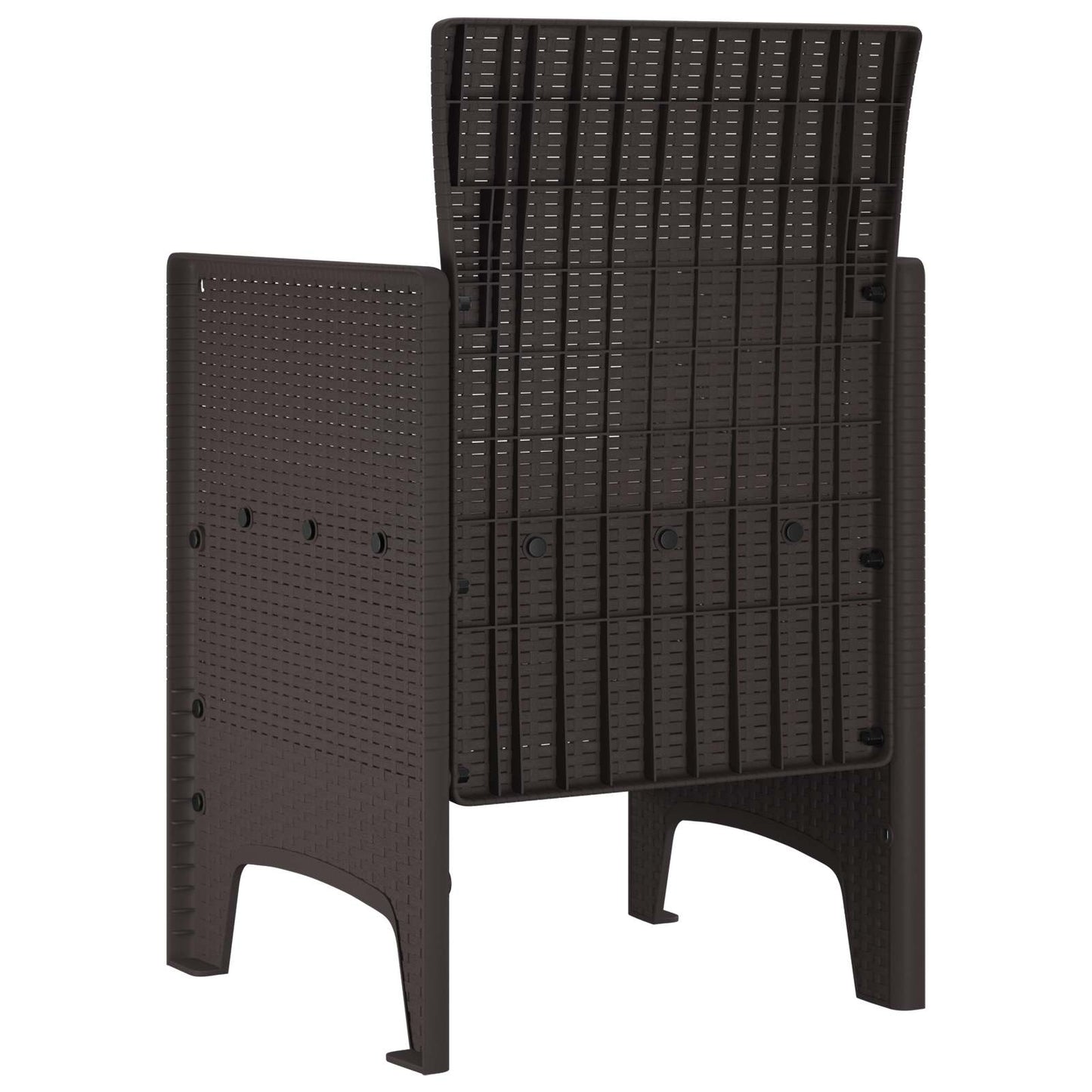 Zahradní Křeslo 4 Pcs Hnědá 53 X 49 X 85 Cm Polypropylen