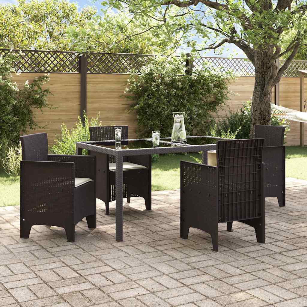 Zahradní Křeslo 4 Pcs Hnědá 53 X 49 X 85 Cm Polypropylen
