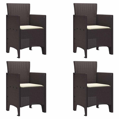 Zahradní Křeslo 4 Pcs Hnědá 53 X 49 X 85 Cm Polypropylen