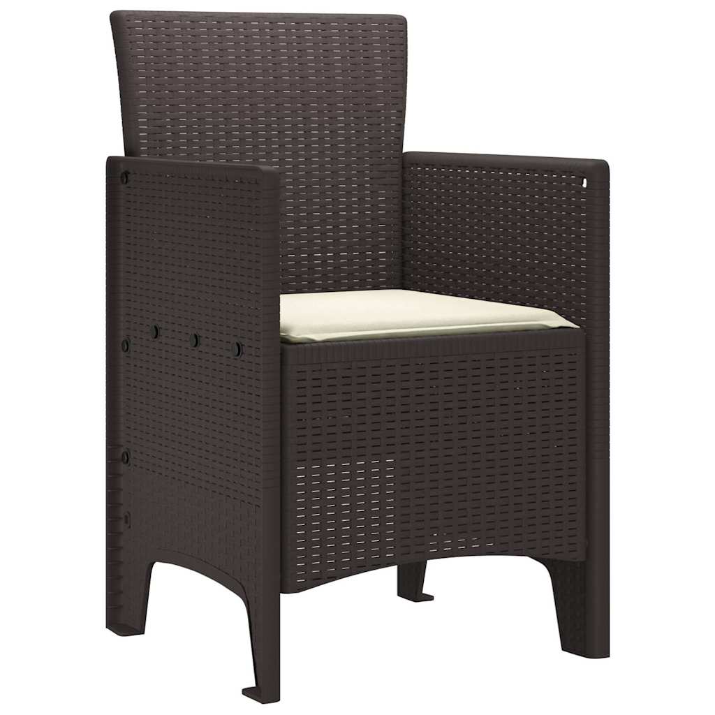 Zahradní Křeslo 4 Pcs Hnědá 53 X 49 X 85 Cm Polypropylen