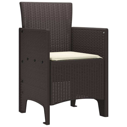 Zahradní Křeslo 4 Pcs Hnědá 53 X 49 X 85 Cm Polypropylen