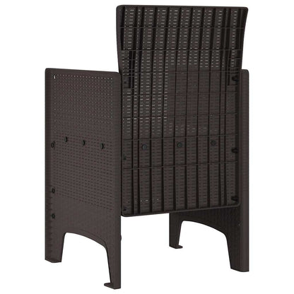 Zahradní Křeslo 4 Pcs Hnědá 53 X 49 X 85 Cm Polypropylen