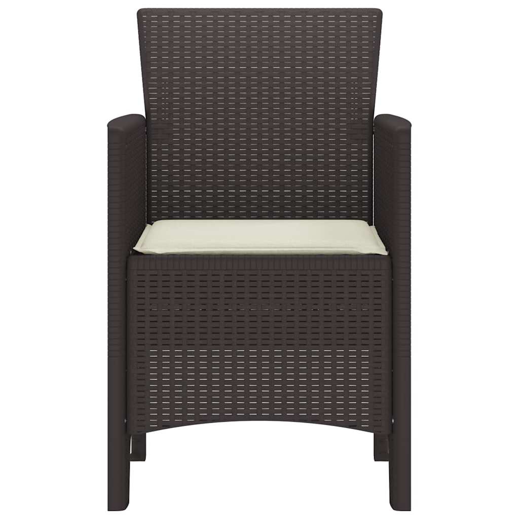 Zahradní Křeslo 4 Pcs Hnědá 53 X 49 X 85 Cm Polypropylen