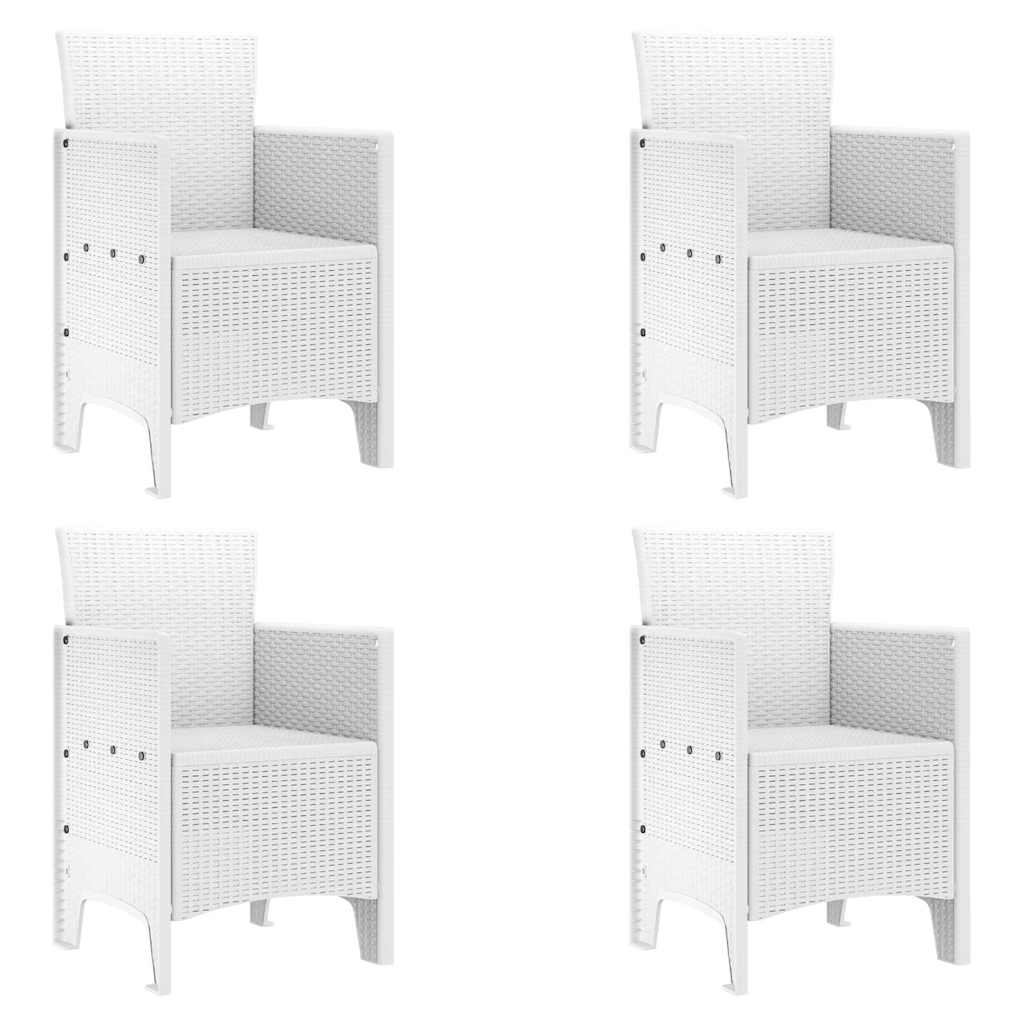 Zahradní Křeslo 4 Pcs Bílá 53 X 49 X 85 Cm Polypropylen