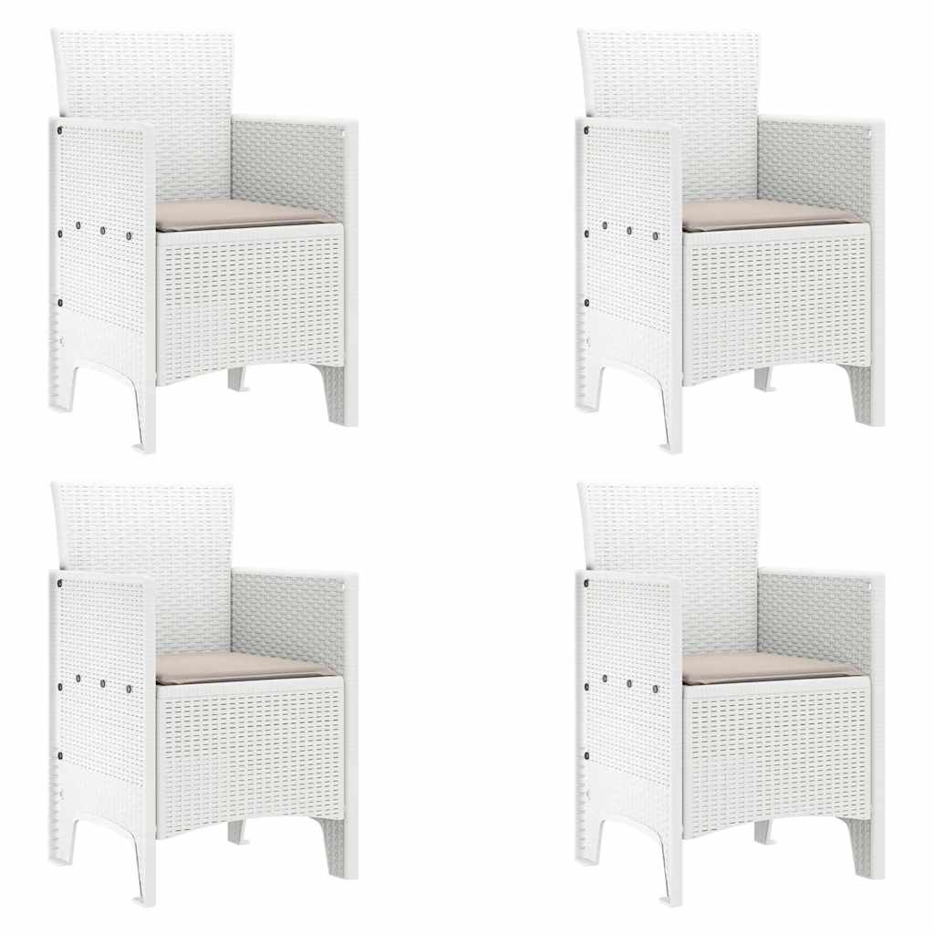 Zahradní Křeslo 4 Pcs Bílá 53 X 49 X 85 Cm Polypropylen