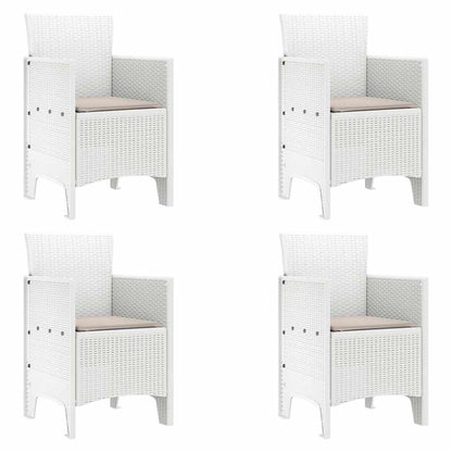 Zahradní Křeslo 4 Pcs Bílá 53 X 49 X 85 Cm Polypropylen