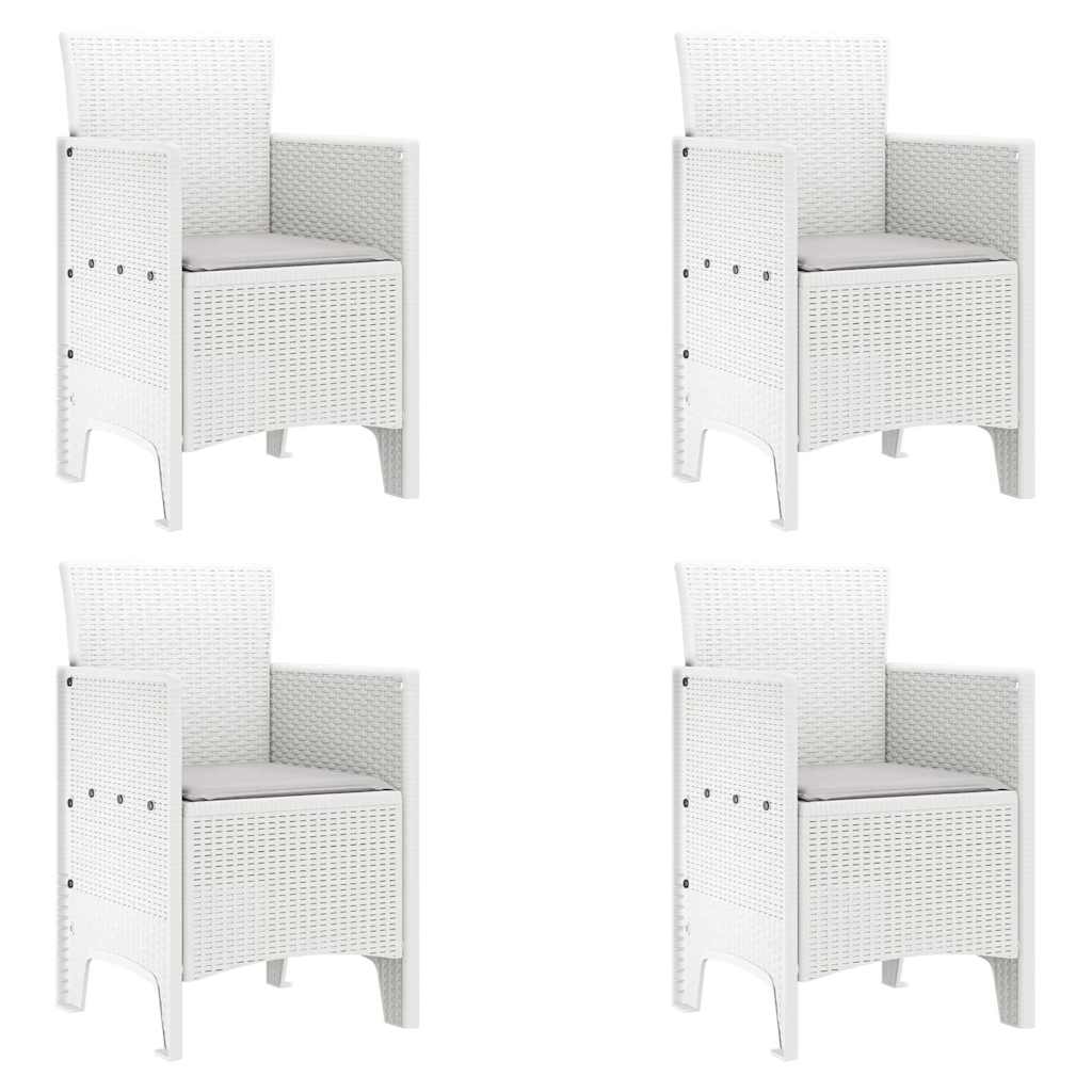 Zahradní Křeslo 4 Pcs Bílá 53 X 49 X 85 Cm Polypropylen
