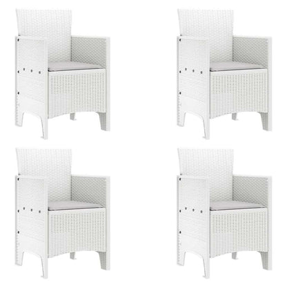 Zahradní Křeslo 4 Pcs Bílá 53 X 49 X 85 Cm Polypropylen