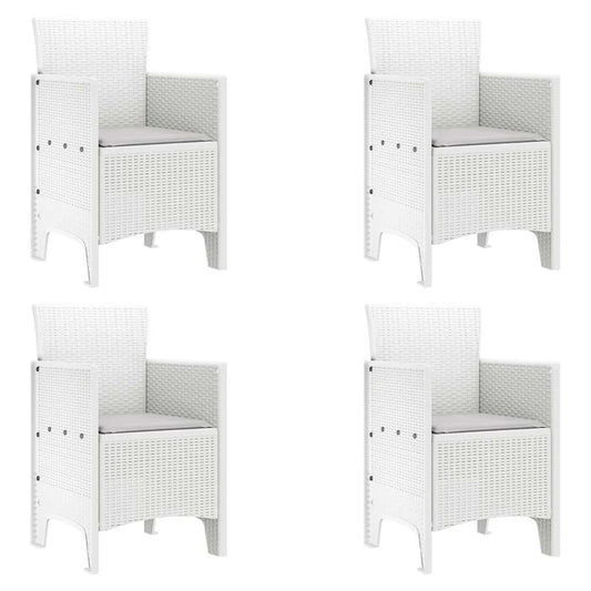 Zahradní Křeslo 4 Pcs Bílá 53 X 49 X 85 Cm Polypropylen