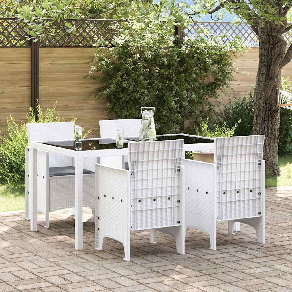 Zahradní Křeslo 4 Pcs Bílá 53 X 49 X 85 Cm Polypropylen