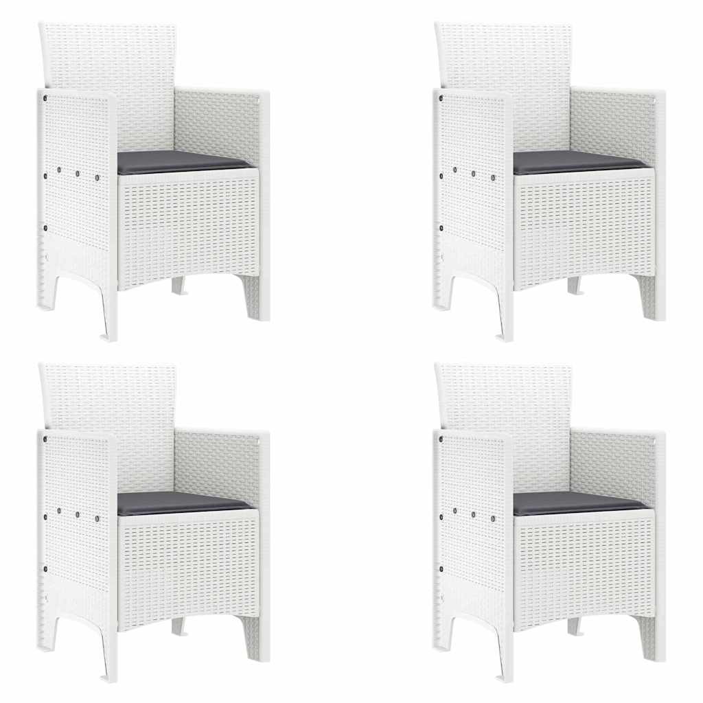 Zahradní Křeslo 4 Pcs Bílá 53 X 49 X 85 Cm Polypropylen